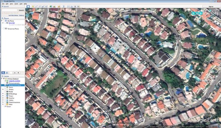 High Resolution Aerial Image Of Buildings In The Residential Area